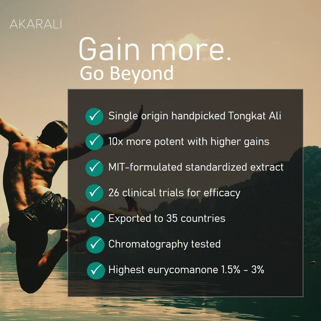 AKARALI Premium Tongkat Ali Extract (60 Capsules)